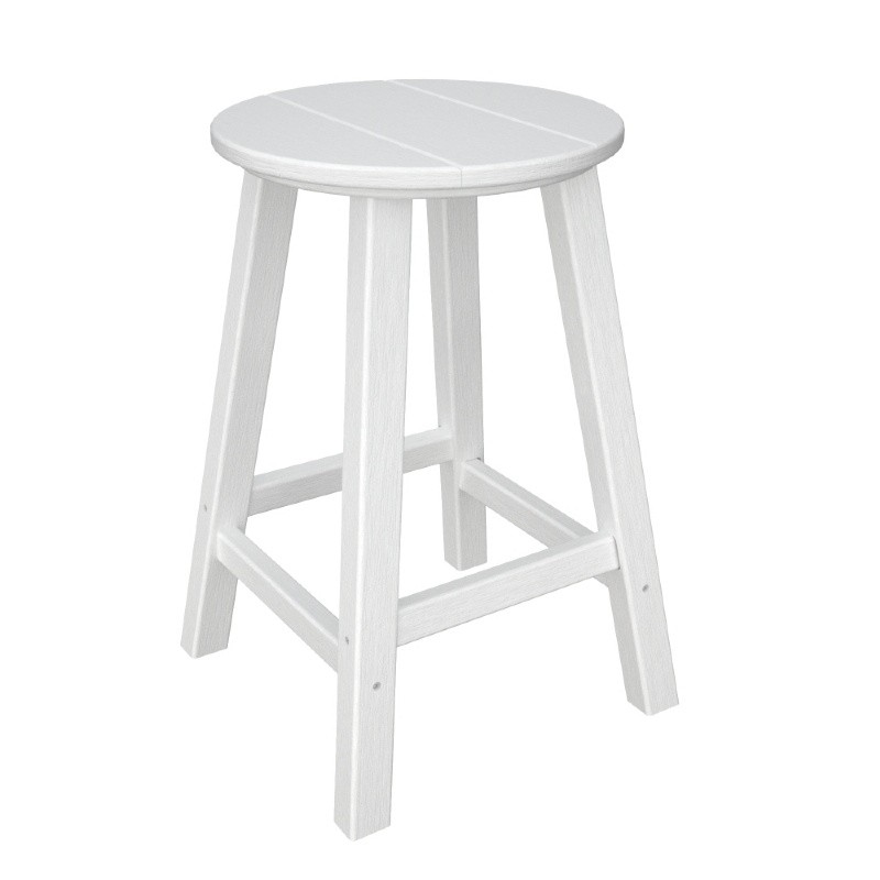 Polywood Lumber on Polywood Traditional Round Outdoor Counter Stool Pwbar224   Cozydays