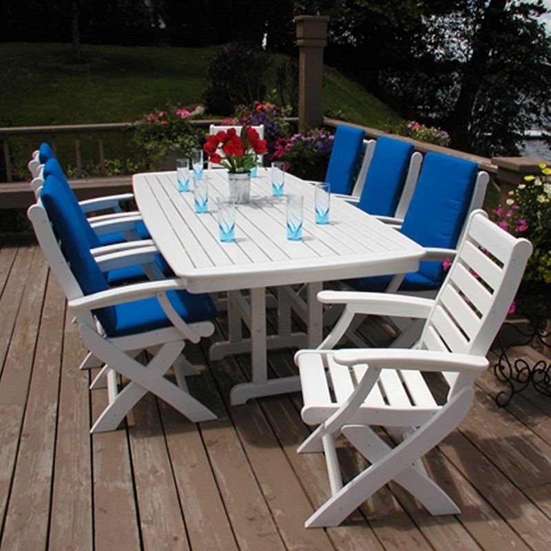 Outdoor Dining Sets on Plastic Captain Signature Outdoor Dining Set 9 Piece Pwss2425set9