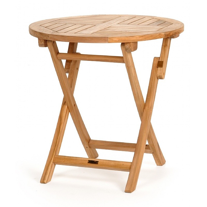 Modern Teak Round Folding Bistro Table 30 inch CA50171 CozyDays