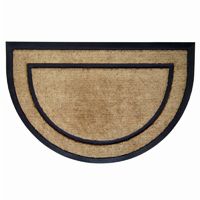 Coir Doormat with Black Rubber Frame 24" × 36" Half Round NH-18100