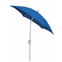 FiberBuilt 7.5ft Hexagon Pacific Blue Patio Tilt Umbrella with White Frame FB7HCRW-T