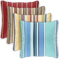 Pillow Cover Square Zippered Welted 15x15 Stripes CPC15P-STR