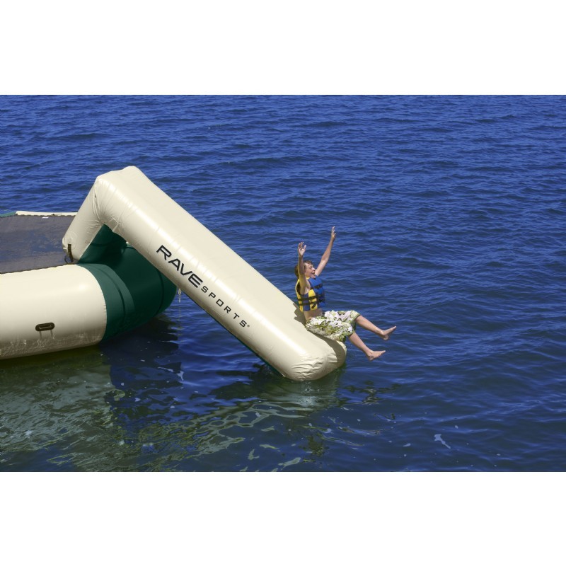 water trampoline with slide