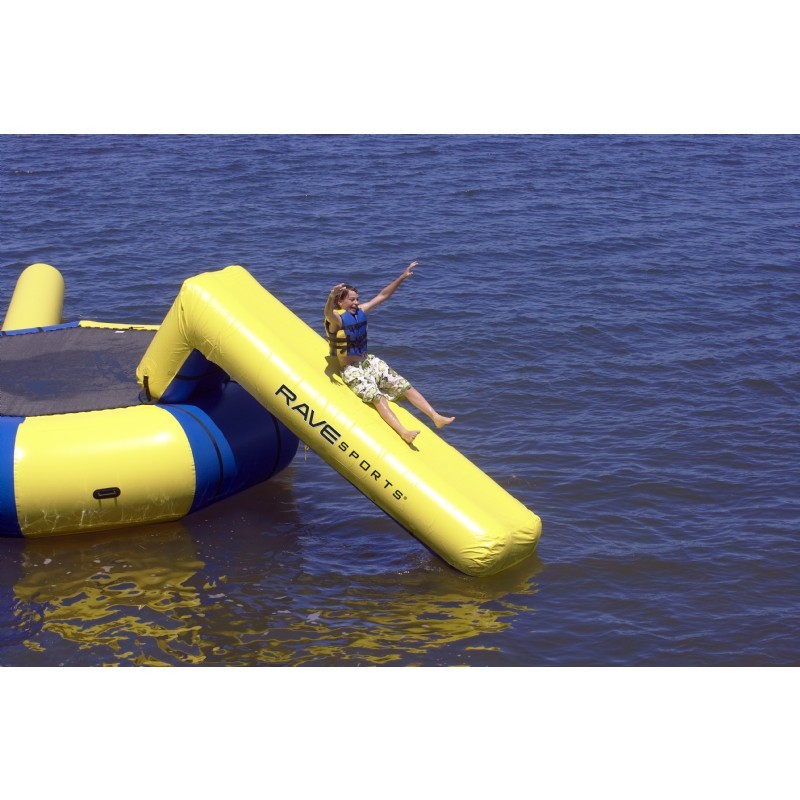 water trampoline with slide