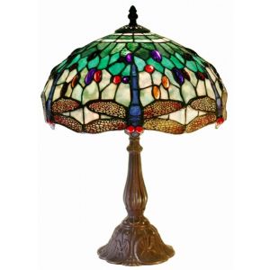 Tiffany Style White Dragonfly Table Lamp KS37GS-MB06