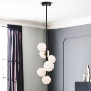 Tsukiko 11" 6-Light Indoor Matte Black Finish Chandelier FD10021-6KB