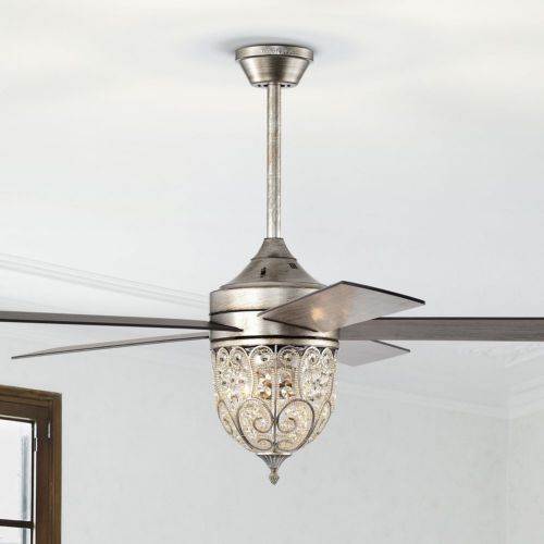Jaxen 52" 2-Light Indoor Antique Silver Finish Ceiling Fan AY07Y07AS