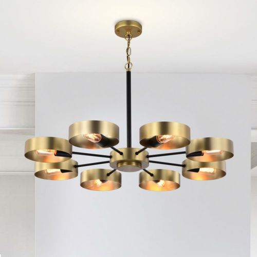 Vibiana 32" 8-Light Indoor Satin Brass Finish Chandelier PD026-8BS