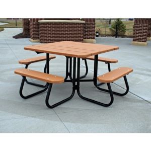 Square Plastic Recycled Picnic Bench and Table 4 Feet FF-PB4-SQPIC ...