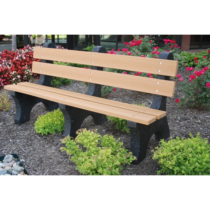 Colonial Recycled Plastic Park Bench 6 Feet FF PB6 COL CozyDays   Colonial Recycled Plastic Park Bench 6 Feet FF PB6 COL 