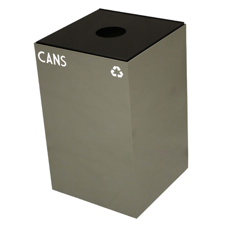 Witt Indoor Recycling Container 24 Gal. Slate Steel for Cans W-24GC01 ...