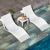 Slim Stacking Pool Lounger White with Pacific Blue Padding Set of 2 ISP0872C-WHI-CPB #9