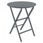 Helen Round Folding Bistro Table 24 inch Dark Gray ISP294