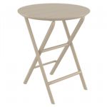 Helen Round Folding Bistro Table 24 inch Taupe ISP294