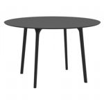 Maya Round Outdoor Dining Table 47 inch Black ISP675