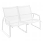 Pacific Loveseat with Arms White Frame with White Sling ISP234