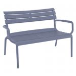 Paris Outdoor Lounge Bench Chair Dark Gray ISP276