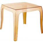 Queen Polycarbonate Square Side Table Transparent Amber ISP065