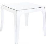 Queen Polycarbonate Square Side Table Transparent ISP065