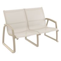 Pacific Loveseat with Arms Taupe Frame with Taupe Sling ISP234