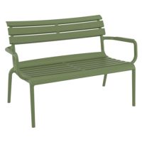 Paris Outdoor Lounge Bench Chair Olive Green ISP276