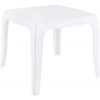 Queen Polycarbonate Square Side Table Glossy White ISP065