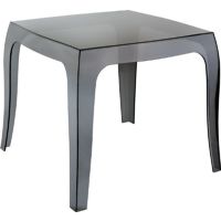 Queen Polycarbonate Square Side Table Transparent Black ISP065