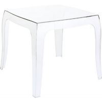 Queen Polycarbonate Square Side Table Transparent ISP065