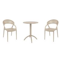 Sunset Bistro Set with Octopus 24" Round Table Taupe S088160