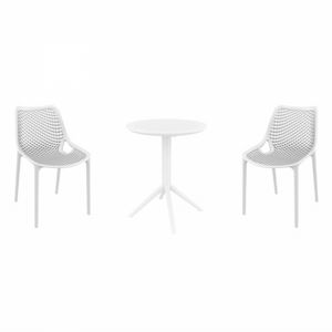 Air Bistro Set with Sky 24" Round Folding Table White S014121