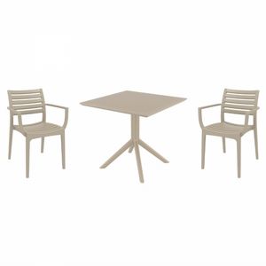 Artemis Dining Set with Sky 31" Square Table Taupe S011106