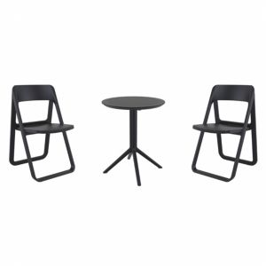 Dream Bistro Set with Sky 24" Round Folding Table Black S079121