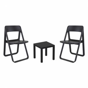 Dream Conversation Set with Ocean Side Table Black S079066