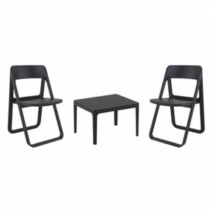 Dream Conversation Set with Sky 24" Side Table Black S079109