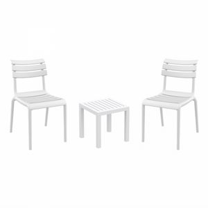 Helen Conversation Set with Ocean Side Table White S284066