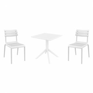 Helen Dining Set with Sky 27" Square Table White S284108