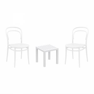 Marie Conversation Set with Ocean Side Table White S251066