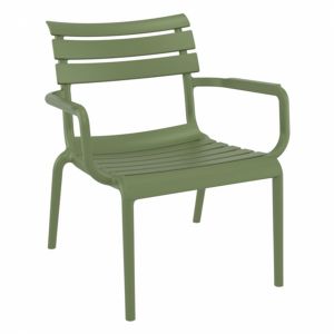 Paris Outdoor Club Lounge Chair Olive Green ISP275