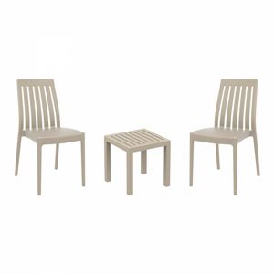 Soho Conversation Set with Ocean Side Table Taupe S054066