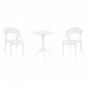 Sunset Bistro Set with Sky 24" Round Folding Table White S088121