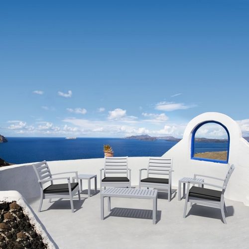 Artemis XL Outdoor Club Seating set 7 Piece Silver Gray with Sunbrella