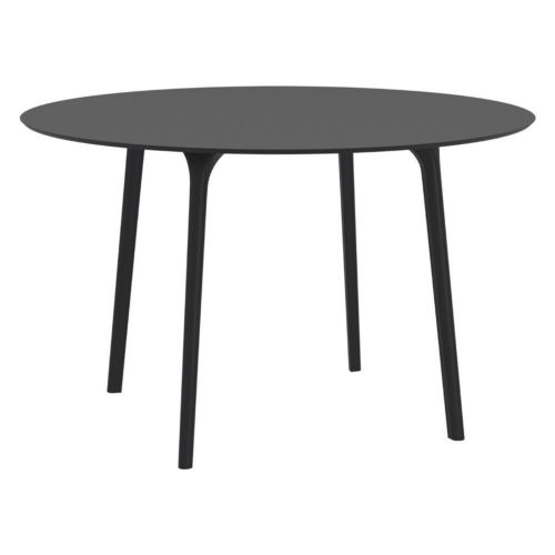 Maya Round Outdoor Dining Table 47 inch Black ISP675-BLA