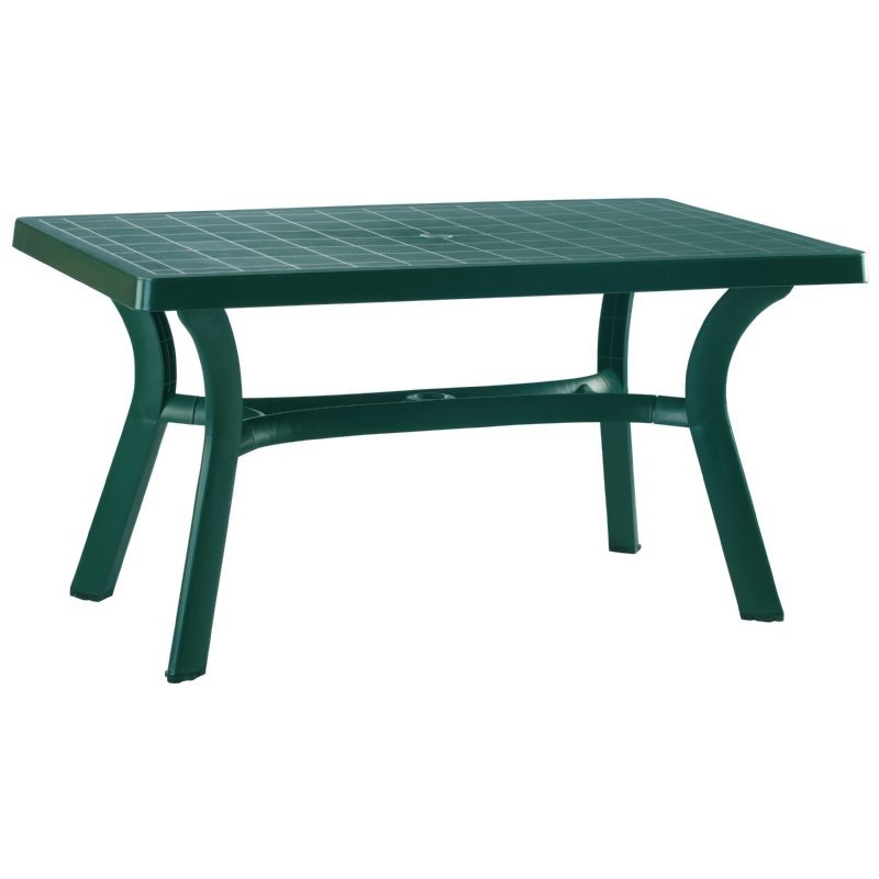 Sunrise Resin Rectangle Outdoor Dining Table 55 Inch Dark Green ISP182 