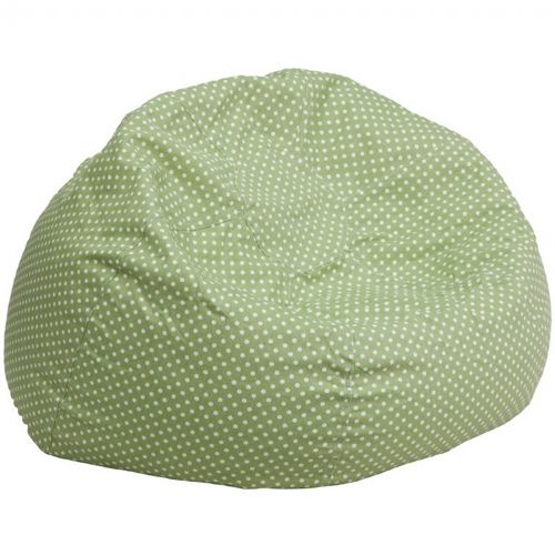 Large Kids Bean Bag Chair Green With White Dots Dg Bean Large Dot