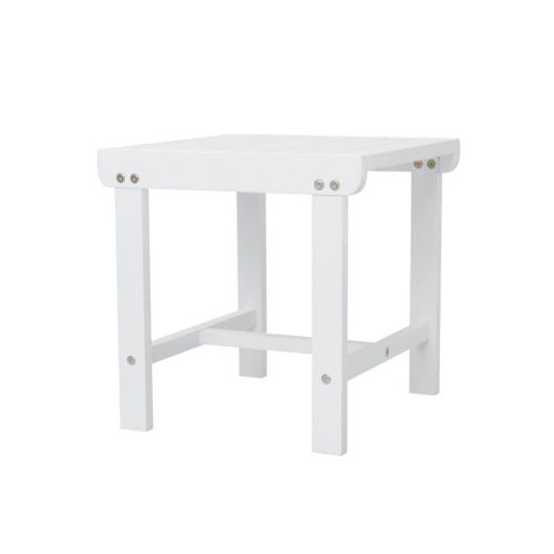 Bradley Square Outdoor Patio Wood Side Table - White V1844