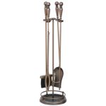 5 Piece Venetian Bronze Fireset with Ball Handles BR-F-1629