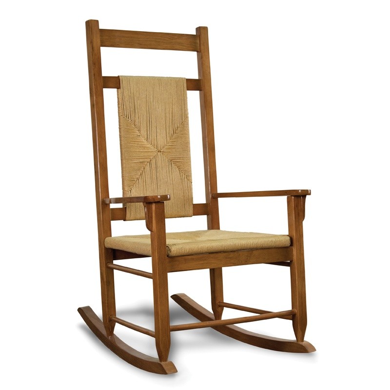 Traditional Wood Rocking Chair Light Brown Woven TO-TRC-LBW | CozyDays