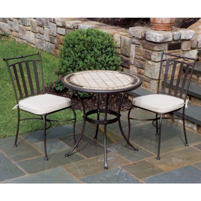 Wrought Iron Bistro Set 3-Pcs - Spoleto AL-21-1051 | CozyDays