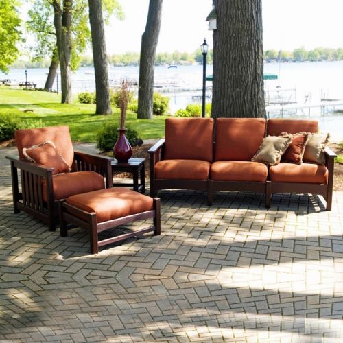 POLYWOOD® Plastic Club Deep Seating Set 4 Piece Mahogany PW-4ACMC-MA