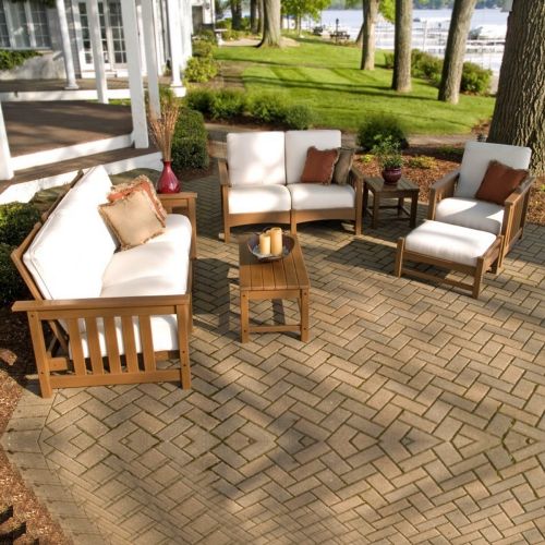 POLYWOOD® Plastic Club Deep Seating Set 7 Piece Teak PW-7ACMC-TE